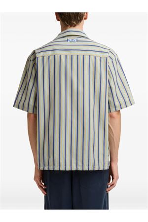 Camicia a righe in cotone azzurro MARNI | CUMU0384X0UTC632STB45