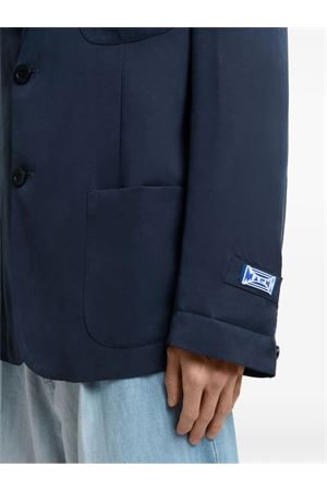 Giacca monopetto in satin blu scuro MARNI | GUMU0158UXUTVA7100B84