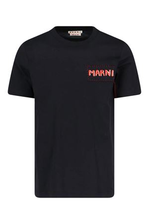 Black cotton T-shirt MARNI | HUMU0198X0UTC44600N99