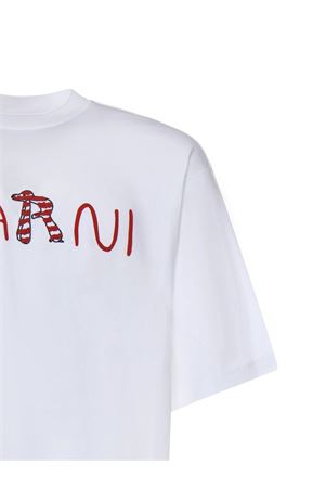 T-shirt in cotone bianco MARNI | HUMU0223S2USCY86LOW01