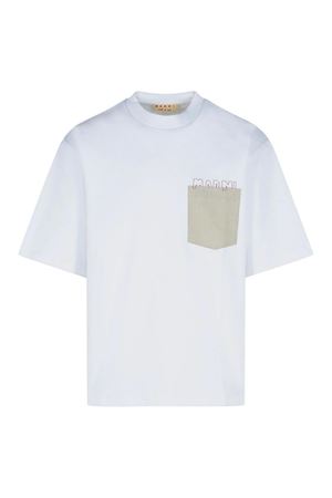 T-shirt in cotone bianco MARNI | HUMU0352QSUTC40600W01