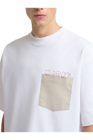 T-shirt in cotone bianco MARNI | HUMU0352QSUTC40600W01