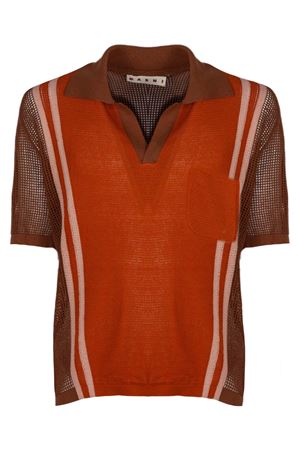 Polo in cotone arancione MARNI | POMG0091EQUFCE33INM29