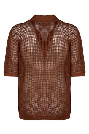 Polo in cotone arancione MARNI | POMG0091EQUFCE33INM29