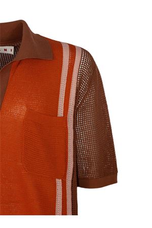 Polo in cotone arancione MARNI | POMG0091EQUFCE33INM29