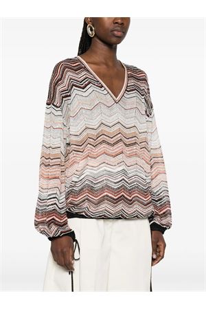 Blusa over in viscosa chevron lamé MISSONI | DS26SJ0FBK01H9SM9ZV