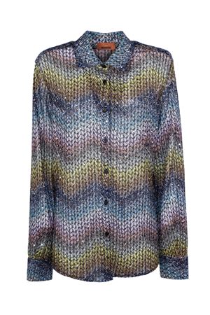 Multicoloured zigzag-patterned knitted shirt MISSONI | DS26SJ0ZBC0065SMSNS