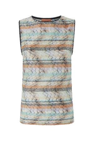 Top smanicato in misto viscosa lamé multilavorazione MISSONI | DS26SK0NBC005ZS01K3