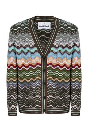 Cardigan multicolore in cotone a zig-zag MISSONI | US26SM02BK01G8SM9YT
