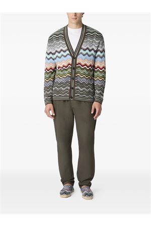 Cardigan multicolore in cotone a zig-zag MISSONI | US26SM02BK01G8SM9YT