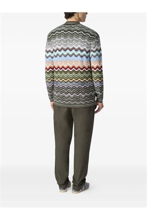 Cardigan multicolore in cotone a zig-zag MISSONI | US26SM02BK01G8SM9YT