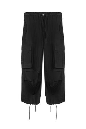 Pantaloni cargo neri in misto lana vergine NINEINTHEMORNING | LIE12LUCIENNERO