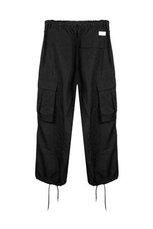 Pantaloni cargo neri in misto lana vergine NINEINTHEMORNING | LIE12LUCIENNERO