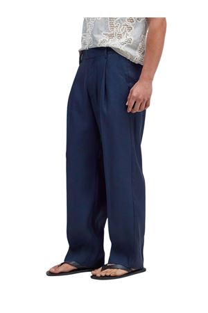 Pantaloni in misto lino color blu NN.07 | 242180816520A