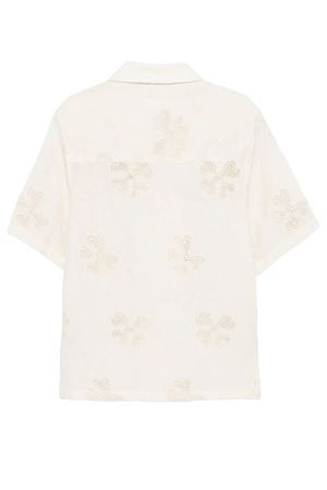 Camicia in cotone beige ricamata NN.07 | 2610000063016