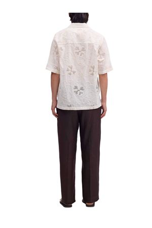 Camicia in cotone beige ricamata NN.07 | 2610000063016