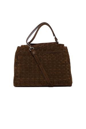 Sveva Peach Woven Medium Suede Shoulder Bag ORCIANI | BT2006PEWCOCOA