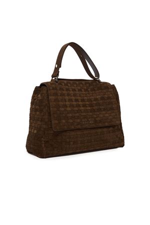 Sveva Peach Woven Medium Suede Shoulder Bag ORCIANI | BT2006PEWCOCOA
