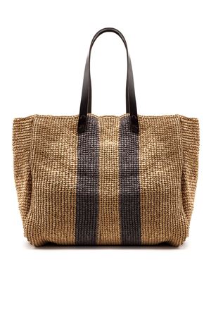 Borsa shopper in fibra intrecciata beige P.A.R.O.S.H. | D050700GIBAG804