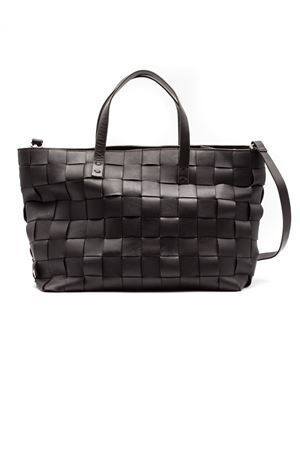 Dark brown leather tote bag P.A.R.O.S.H. | D050701CRIBAG086