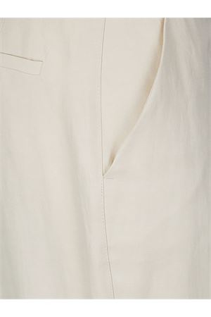 Beige linen natural seam trousers P.A.R.O.S.H. | D232214RAISA26003