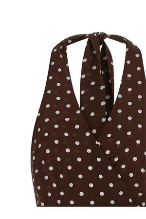 Top a pois in seta marrone P.A.R.O.S.H. | D313363SBILLO808