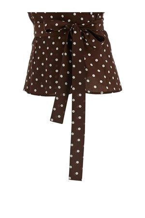 Top a pois in seta marrone P.A.R.O.S.H. | D313363SBILLO808