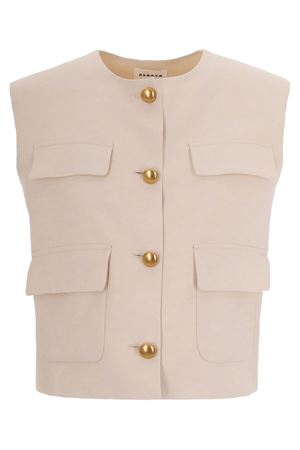 Gilet in misto lino beige P.A.R.O.S.H. | D410047GRAISA26003