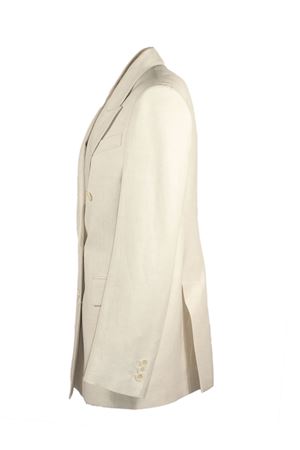Blazer doppiopetto in misto lino beige chiaro P.A.R.O.S.H. | D420266RAISA26003