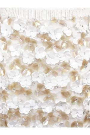 Gonna lunga in maxi paillettes a fiori bianca e marrone P.A.R.O.S.H. | D621663GYM802