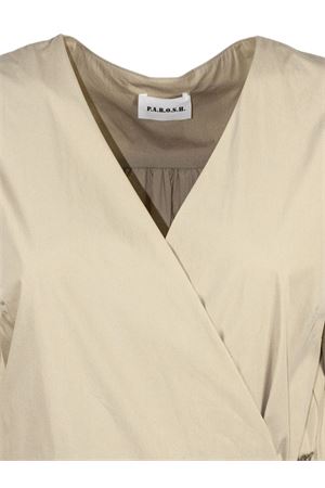 Long dress in sand beige cotton P.A.R.O.S.H. | D722554NINJA26004
