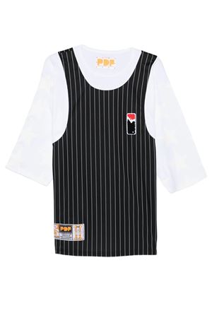 T-shirt in cotone bianco e nero PDF | DFM54045TJ101BLKWH