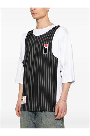 T-shirt in cotone bianco e nero PDF | DFM54045TJ101BLKWH