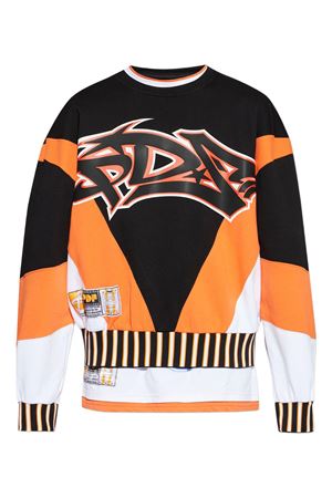 Black, orange and white cotton sweatshirt PDF | DFM55023TJ103BLRDW