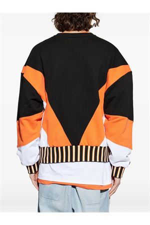 Black, orange and white cotton sweatshirt PDF | DFM55023TJ103BLRDW