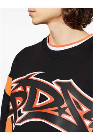 Black, orange and white cotton sweatshirt PDF | DFM55023TJ103BLRDW