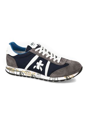 Grey suede and blue nylon Lucy sneakers PREMIATA | LUCY7089