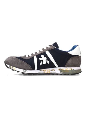 Grey suede and blue nylon Lucy sneakers PREMIATA | LUCY7089