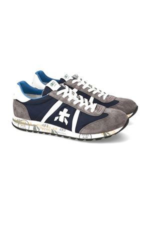 Grey suede and blue nylon Lucy sneakers PREMIATA | LUCY7089