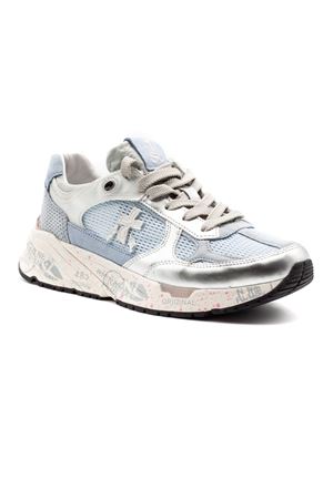 Sneaker Mase in pelle argento e mesh azzurro PREMIATA | MASED8205