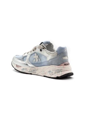 Sneaker Mase in pelle argento e mesh azzurro PREMIATA | MASED8205