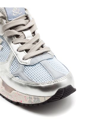 Sneaker Mase in pelle argento e mesh azzurro PREMIATA | MASED8205
