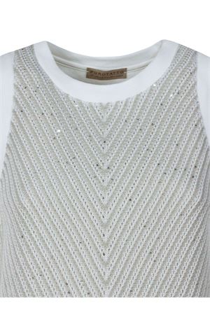 Sleeveless top in diagonal rib knit PUROTATTO | SS260161425041