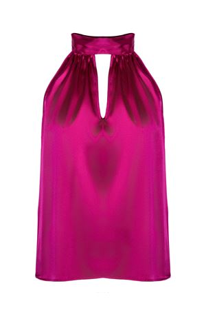Fuchsia silk-blend top PUROTATTO | SS26023161197