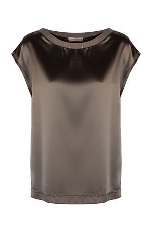 Brown silk blouse PUROTATTO | SS260231618948