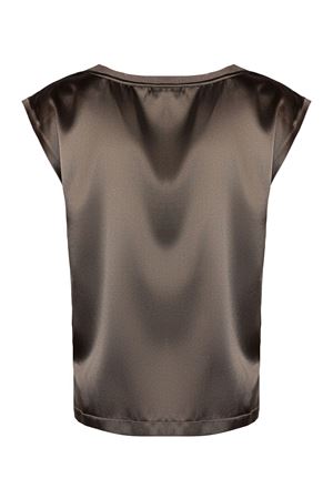 Brown silk blouse PUROTATTO | SS260231618948