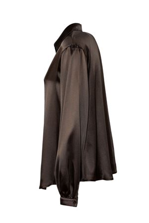 Brown satin silk shirt PUROTATTO | SS260235016507