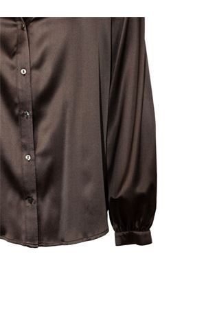 Brown satin silk shirt PUROTATTO | SS260235016507