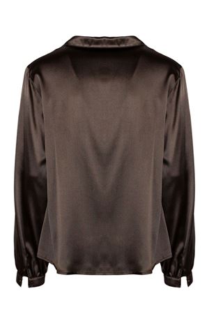 Brown satin silk shirt PUROTATTO | SS260235016507