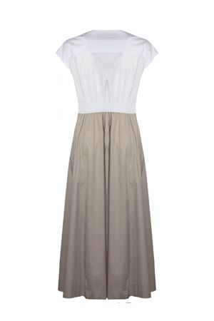 Abito lungo in cotone bianco e beige PUROTATTO | SS260294022860